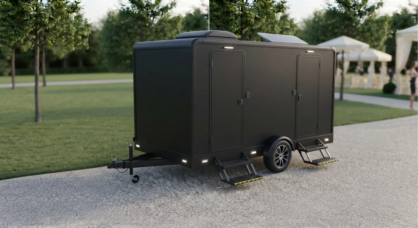 2 stall restroom trailer from our East Orange fleet