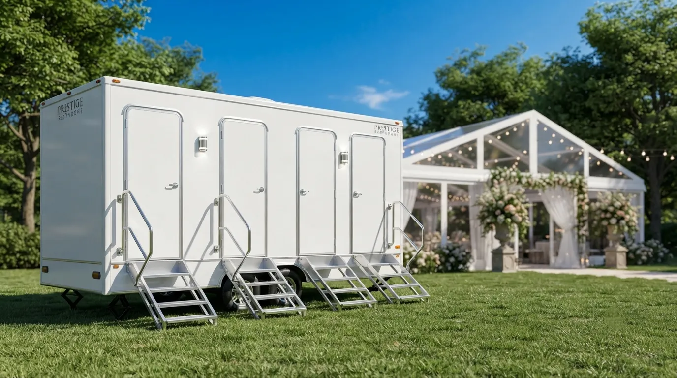 4 stall restroom trailer from our East Orange fleet