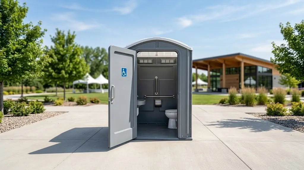 ADA accessible porta potty from our East Orange fleet